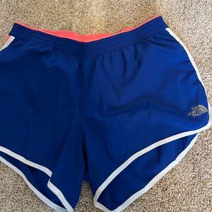 The North Face Blue and Pink Athletic Shorts, Size L
